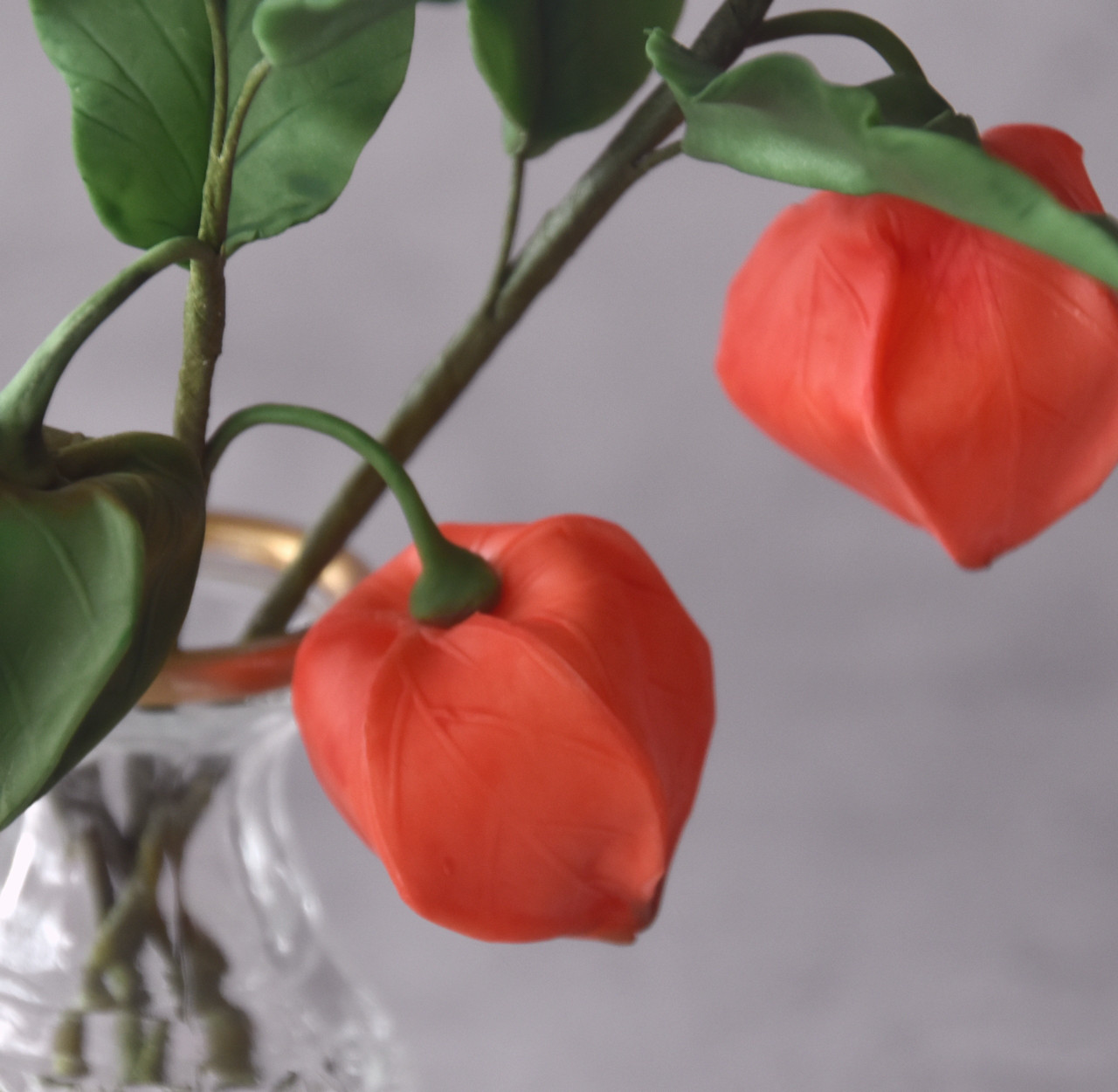 ◆粘土のお花◆　ホオズキ（鬼灯）・・・H1255