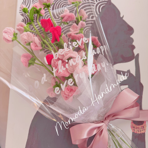 モールフラワー ピンク スイートピー 花束 枯れない花 アートフラワー