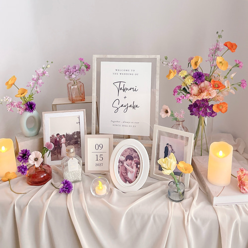 ウェルカムスペース装飾セット　まとめ売り　造花　花瓶　テーブルクロス　キャンドル New!! ウェルカムスペース ビビッド＆カラフルフラワー (ウェルカム