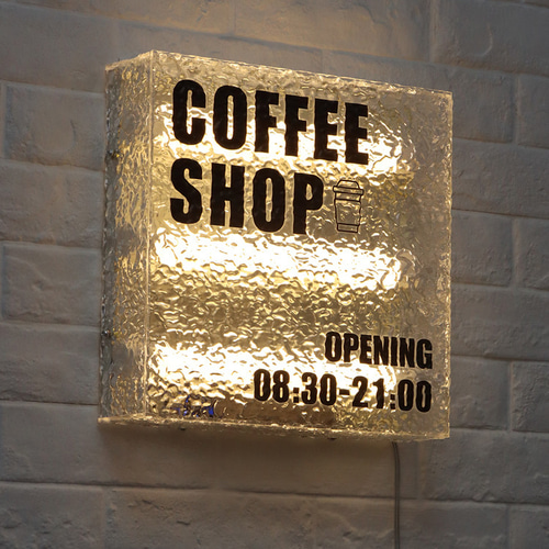 石目調アクリルライトボックス広告板 オーダーメイド 壁掛け式 LED