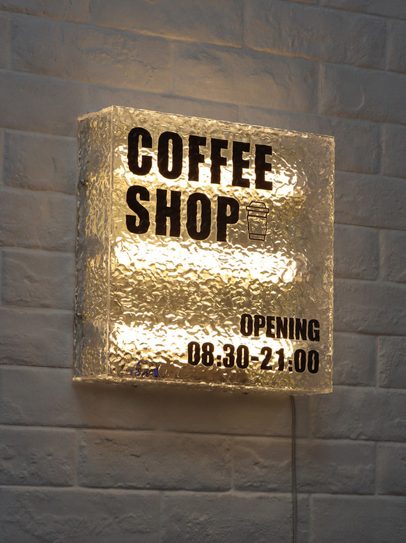 石目調アクリルライトボックス広告板 オーダーメイド 壁掛け式 LED