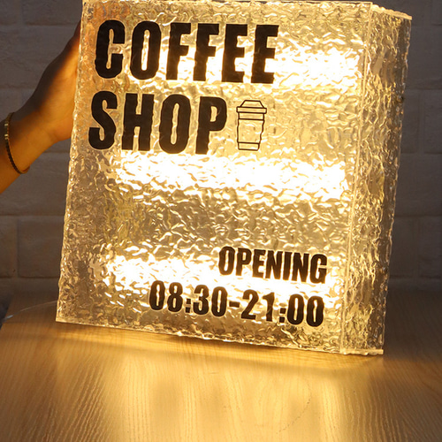 石目調アクリルライトボックス広告板 オーダーメイド 壁掛け式 LED