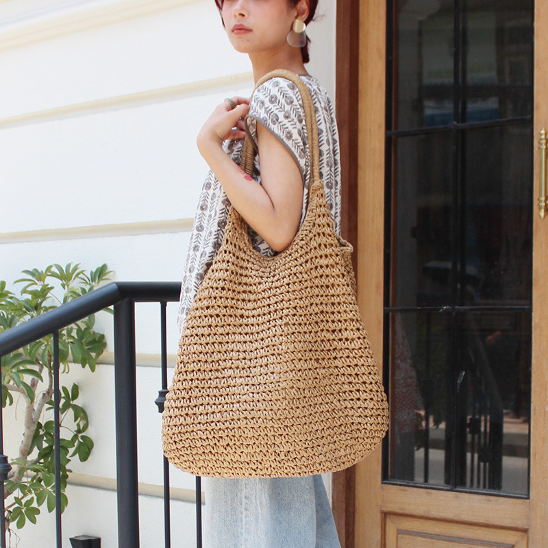 軽くて使いやすい◉夏のヘビロテ かご編みトートバッグ