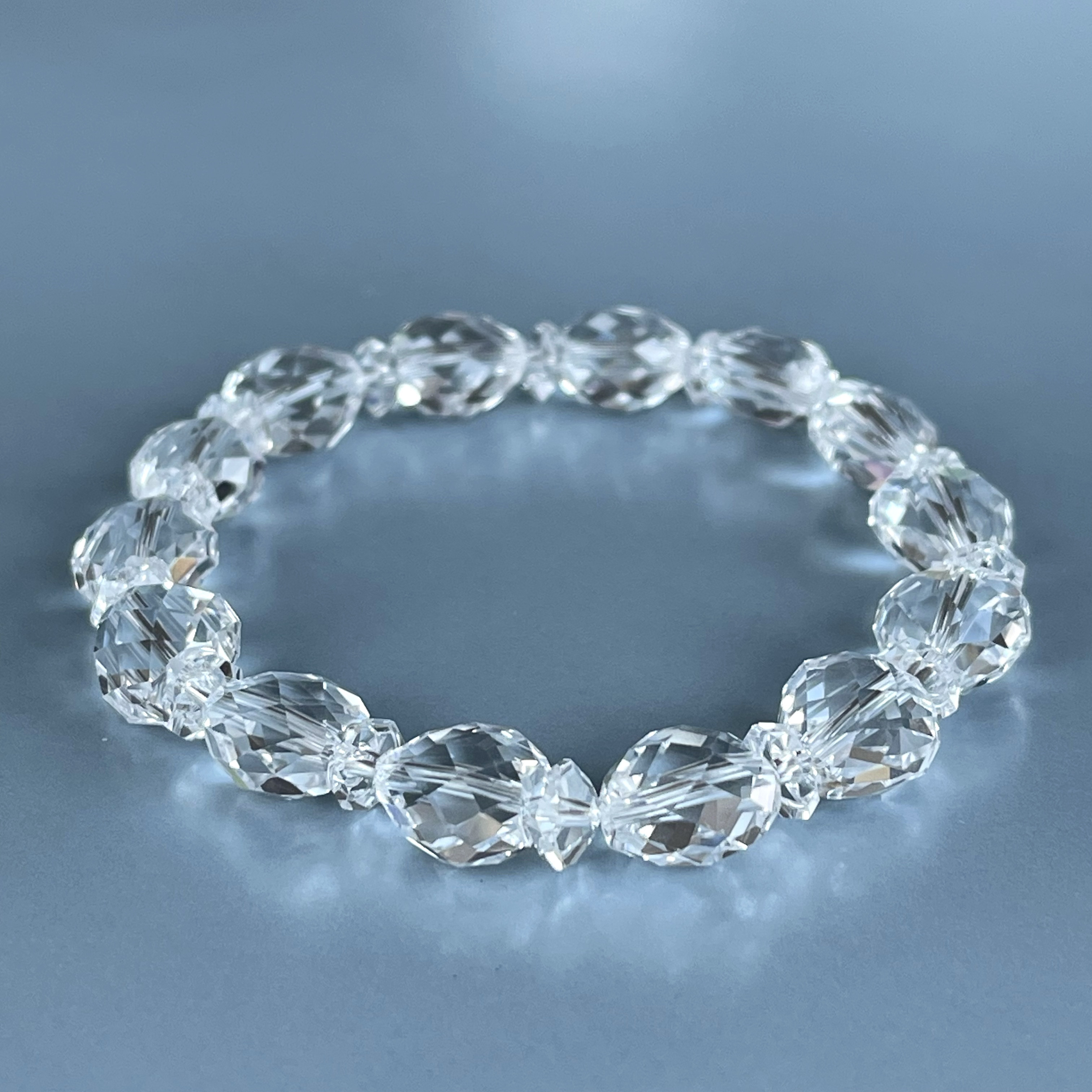 極上ハンドカット✨ハートシェイプ天然本水晶ブレス 再販✨極上ハンドカット✨ハートシェイプ天然本水晶ブレス