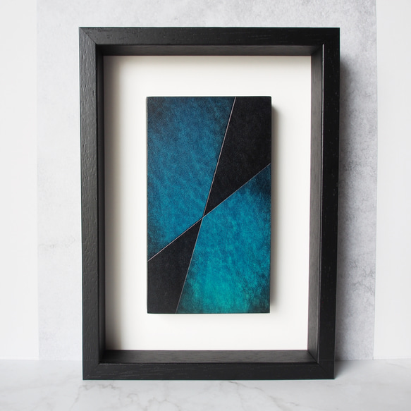 空間演出 和モダン 手染めレザー ウォールアート「Type-G」Lサイズ