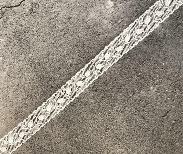 ラスト【再販】5.2m チュールリボンレース 蕾柄 両耳スカラップ 日本製 lace-No,113-5.2 7枚目の画像