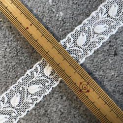 ラスト【再販】5.2m チュールリボンレース 蕾柄 両耳スカラップ 日本製 lace-No,113-5.2 5枚目の画像