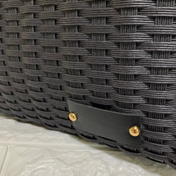 新作♬︎♡バンブーハンドルがオシャレ シンプル 大人可愛いブラックのカゴバッグ お出かけお買い物 浴衣 お着物にも♡ 9枚目の画像