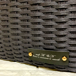 新作♬︎♡バンブーハンドルがオシャレ シンプル 大人可愛いブラックのカゴバッグ お出かけお買い物 浴衣 お着物にも♡ 10枚目の画像