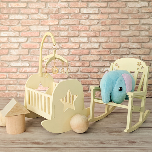 小さいぬい用*ころんとパステルロッキングチェア おもちゃ・人形