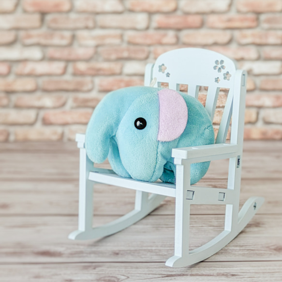 ピンク ロッキングチェア ぬいぐるみ用 チェア ミニチェア ウイッカー家具 小さいぬい用*ころんとパステルロッキングチェア おもちゃ・人形