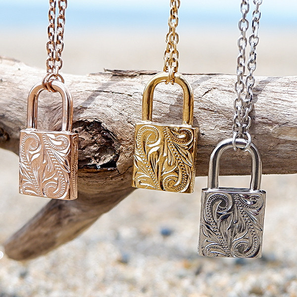 ハワイアンジュエリー ネックレス パドロック 南京錠 鍵