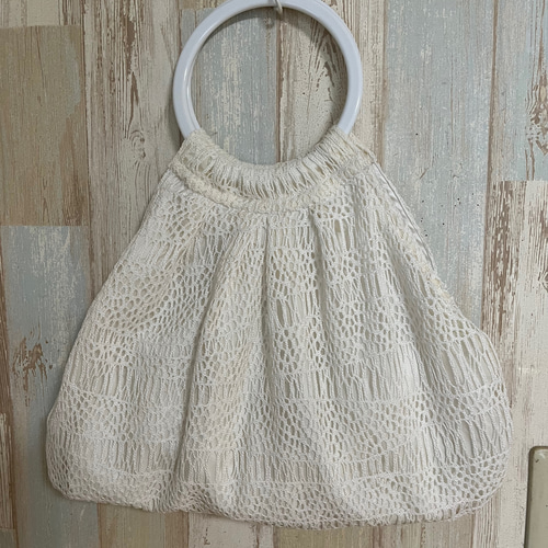 ホワイトレース裏打ちワンピース&バックセット レース裏打ちワンピース