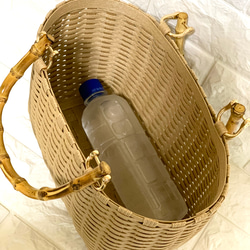 新作♬︎♡バンブーハンドルがオシャレ シンプル カゴバッグ お出かけ 浴衣 お着物にも使い易いサイズ♬︎♡ 17枚目の画像