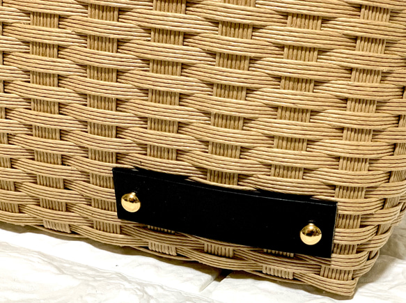 新作♬︎♡バンブーハンドルがオシャレ シンプル カゴバッグ お出かけ 浴衣 お着物にも使い易いサイズ♬︎♡ 13枚目の画像