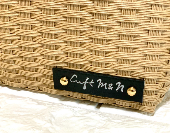 新作♬︎♡バンブーハンドルがオシャレ シンプル カゴバッグ お出かけ 浴衣 お着物にも使い易いサイズ♬︎♡ 12枚目の画像