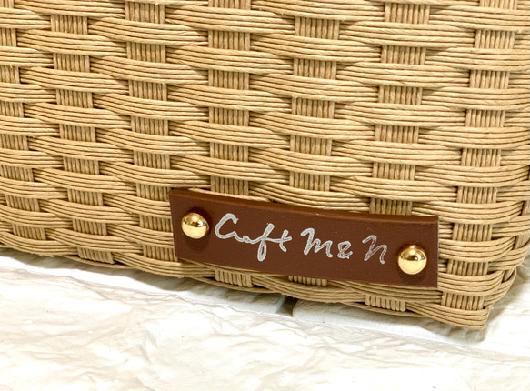 新作♬︎♡バンブーハンドルがオシャレ シンプル カゴバッグ お出かけ 浴衣 お着物にも使い易いサイズ♬︎♡ 11枚目の画像