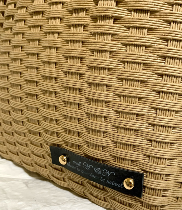 新作♬︎♡バンブーハンドルがオシャレ シンプル カゴバッグ お出かけ 浴衣 お着物にも使い易いサイズ♬︎♡ 14枚目の画像
