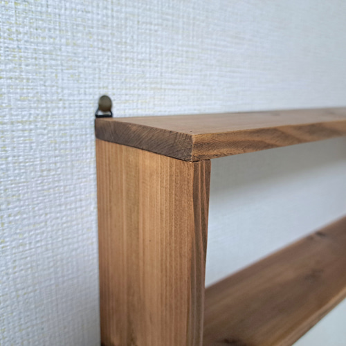 ちょうどいい箱/長方形ウォールシェルフ お得な2個セット（60cmと45cm