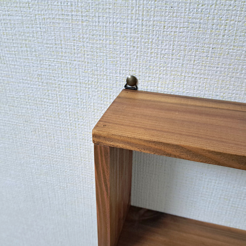 ル*ィ様 【値下げしました！】木製壁掛けラック ナチュラル 杉無垢材 ディスプレ ちょうどいい箱/長方形ウォールシェルフ お得な2個セット（60cmと45cm