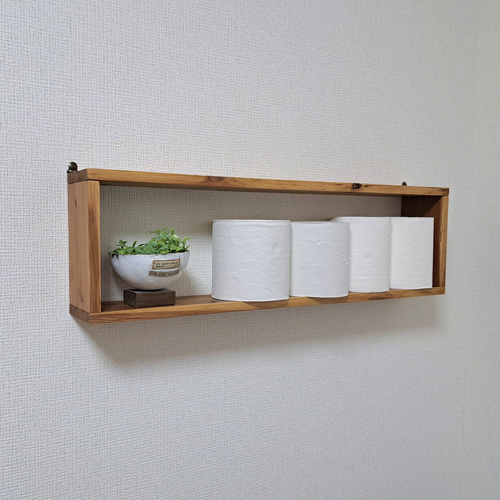 ちょうどいい箱/長方形ウォールシェルフ お得な2個セット（60cmと45cm