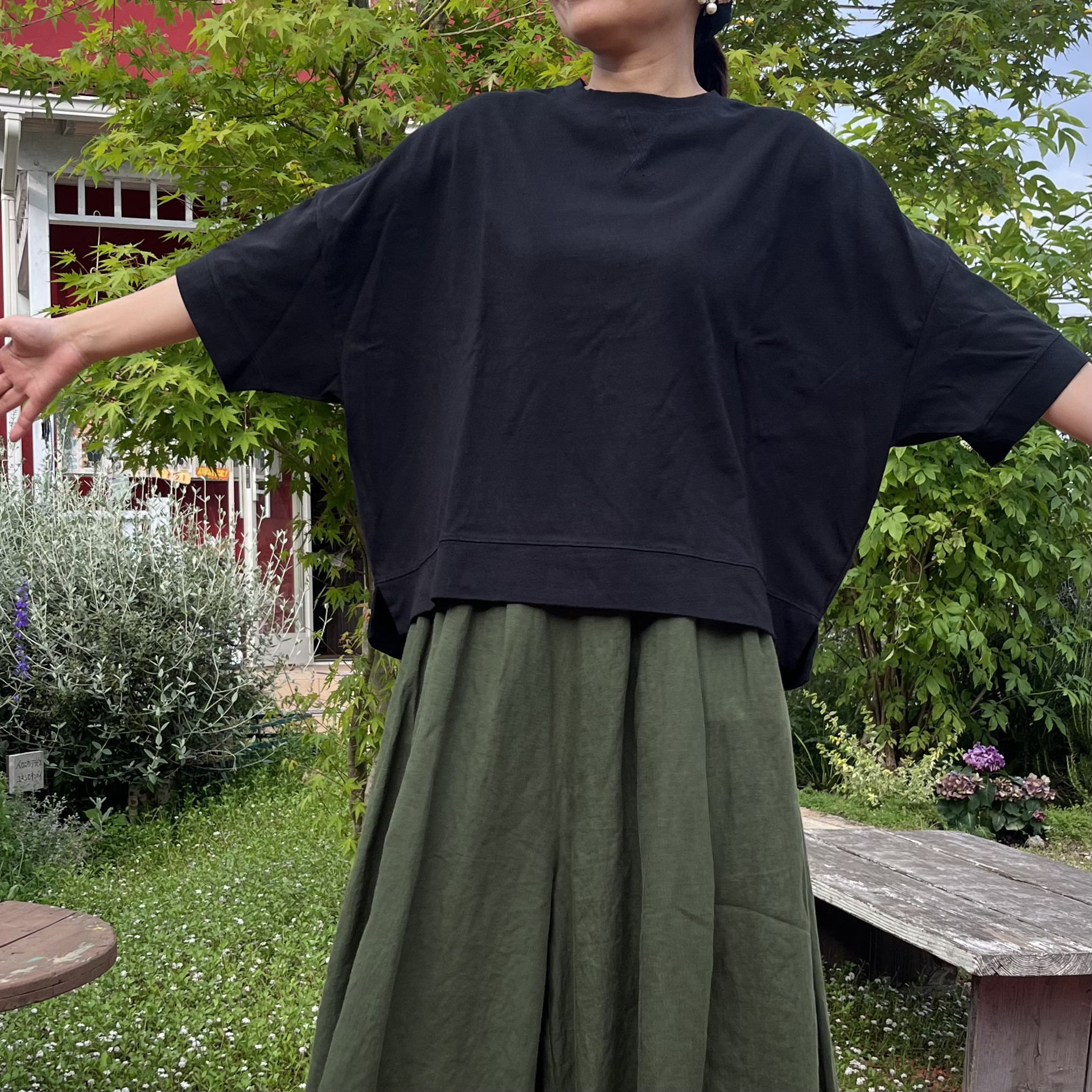 吸水速乾　OE天竺　ガゼット付5分袖Tシャツ（25s−116）