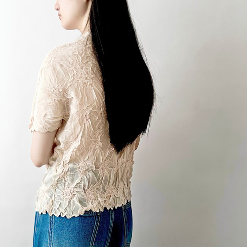 服/ファッション https://www.creema.jp/item/11989404/detail 草木染めTシャツ☆シワ加工】オリジナル│藍染め│伸縮性│サマー