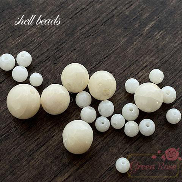 天然素材 シンプル シェルビーズ 貝 海 マリン ビーズ シェル