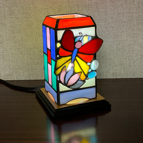 宙を舞う蝶のステンドグラスランプ 2 スタンドライト・テーブルランプ