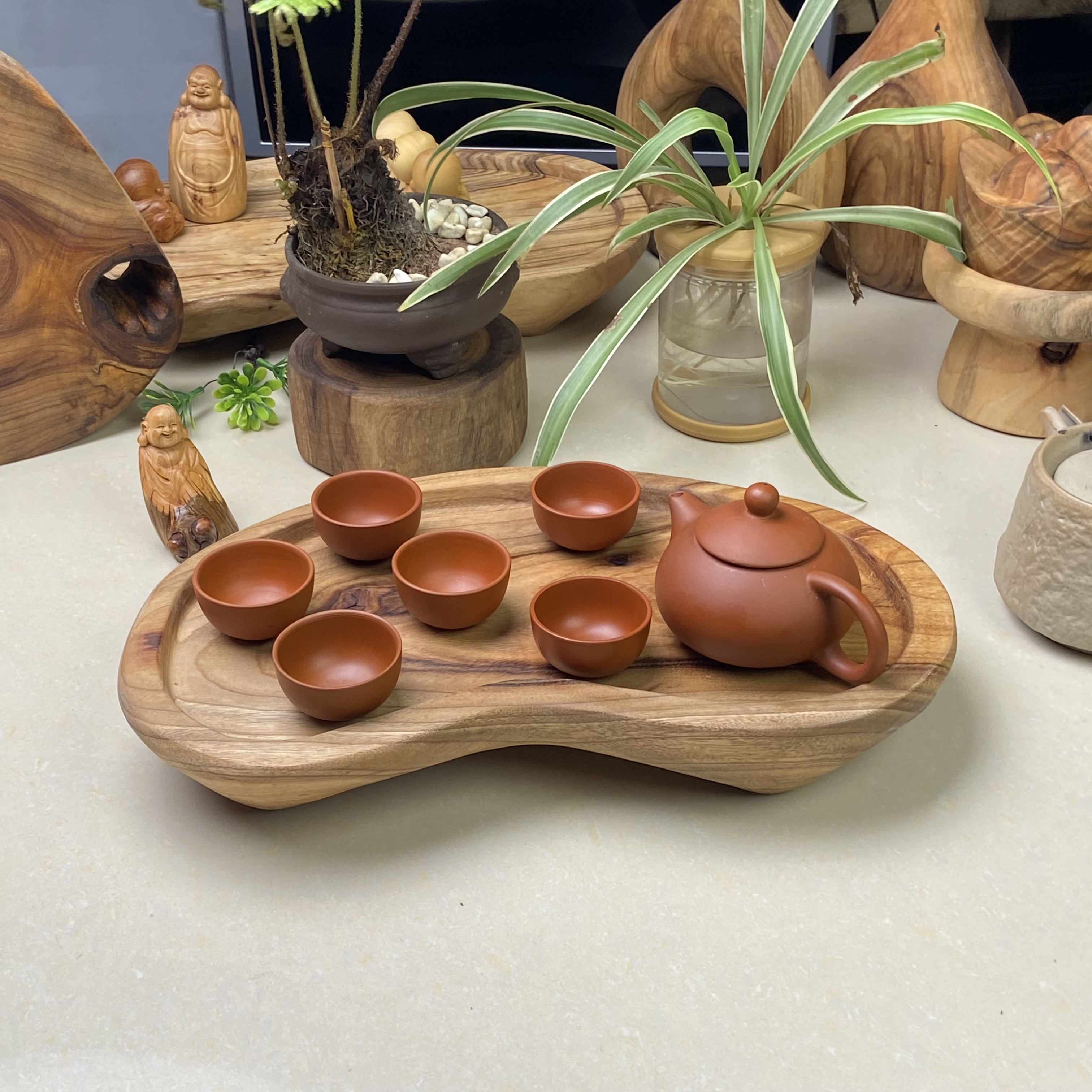 ヴィンテージ   天然木の皿  植物台　飾り台　花台 A0029