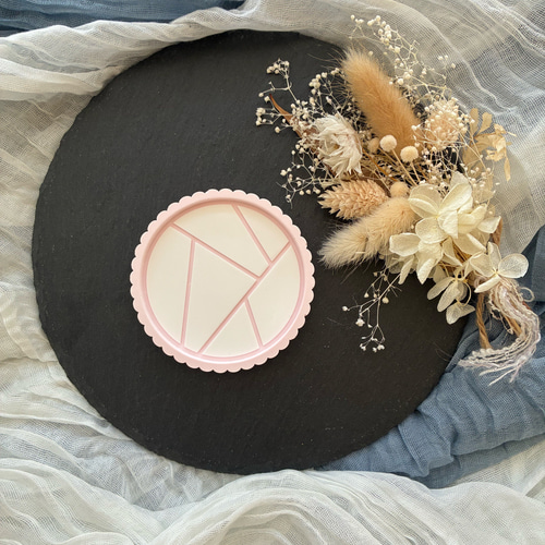 幾何学模様 アクセサリートレイ トレイ 小物入れ ラウンド 円 丸