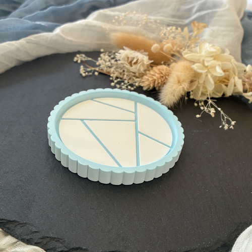 幾何学模様 アクセサリートレイ トレイ 小物入れ ラウンド 円 丸