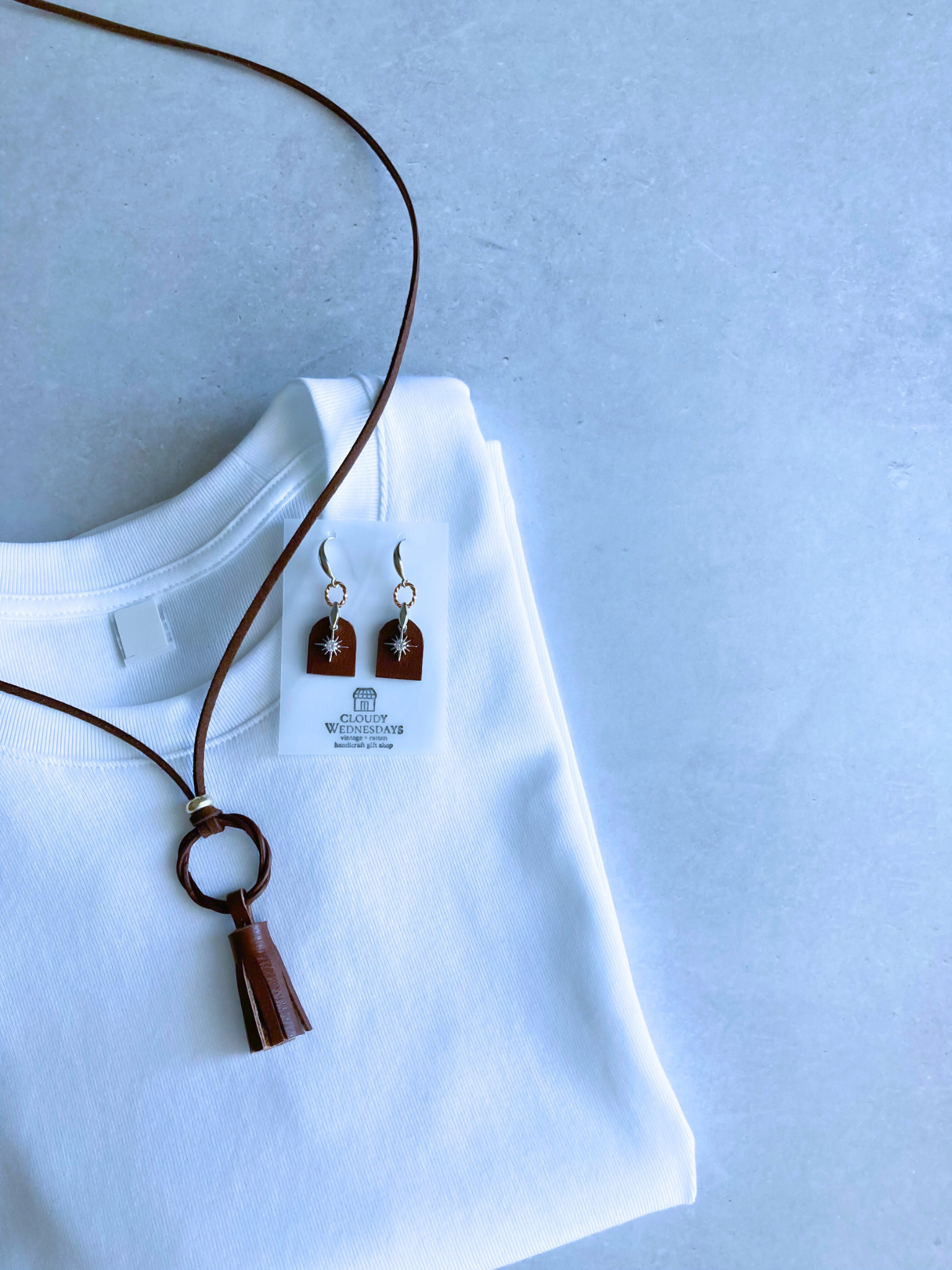 ◇Creema限定セット◇レザータッセルネックレスとピアス