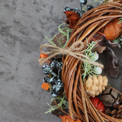 '25 ハロウィン 3way 秋色木の実のリース ★22cm 6枚目の画像