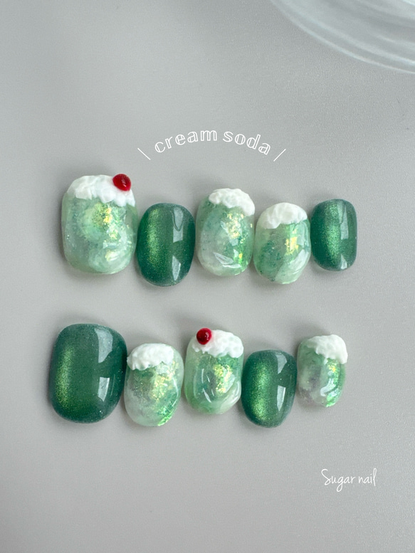 ネイルチップ✳︎クリームソーダ 1枚目の画像