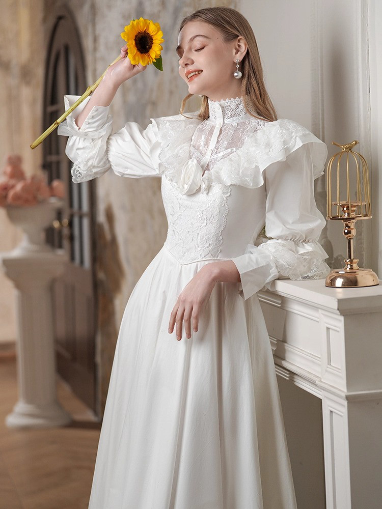 ドレス ウェディングドレス ワンピース ロング プリンセス 秋冬 白