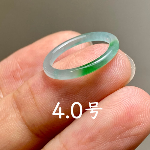 L13-175極品ピンキーリング高氷種濃陽緑4.0号グアテマラ産本翡翠くりぬき L13-175極品ピンキーリング高氷種濃陽緑4.0号グアテマラ産本