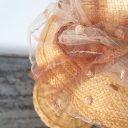 フルリー・チュールハット[ミックス・刺繍ドットベージュ]C329dotstellebeige 9枚目の画像