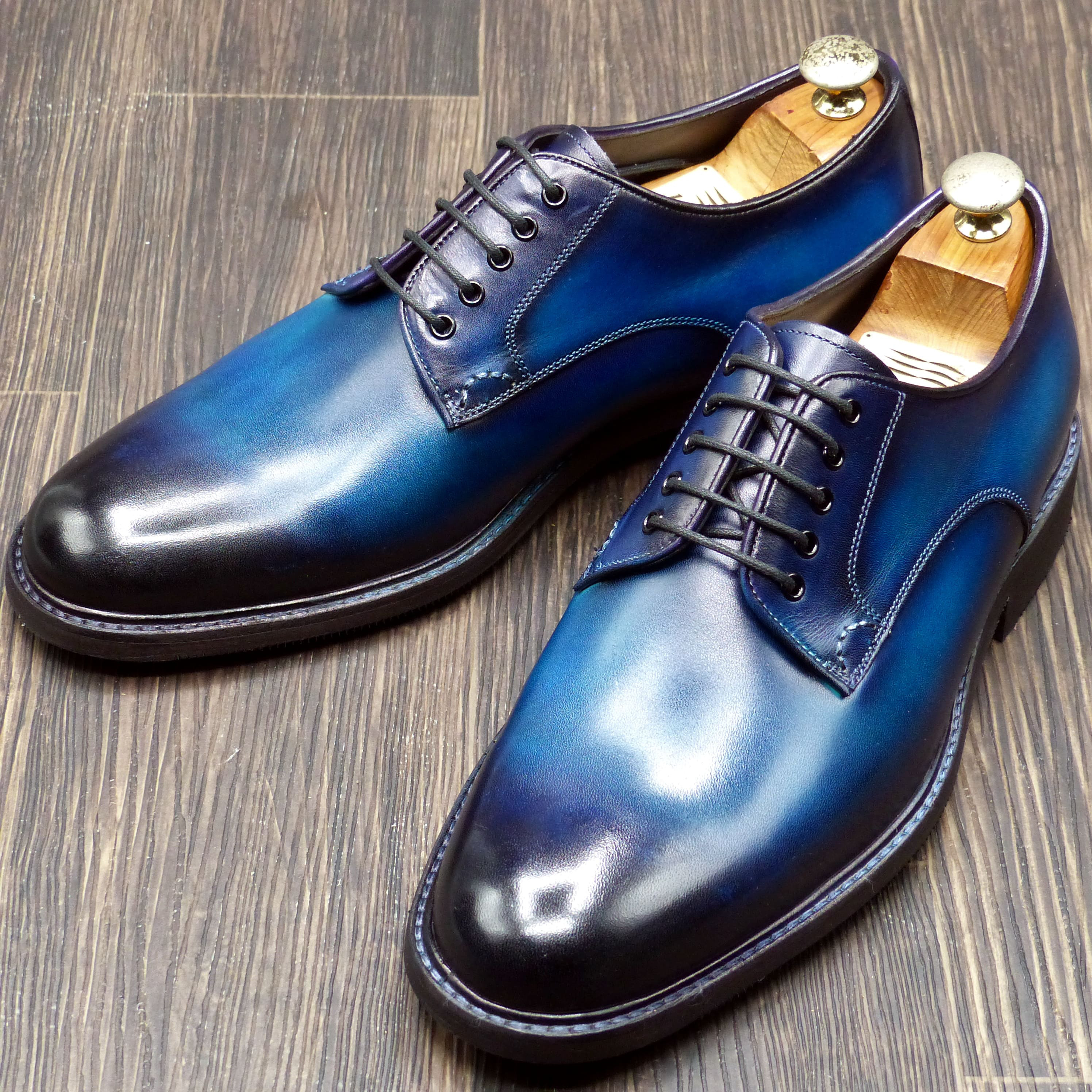 【3Dパターン・フルマッケイ製法】FT-800 26.0cm  伝統色 青霞 パティーヌ  ダービー・プレーン