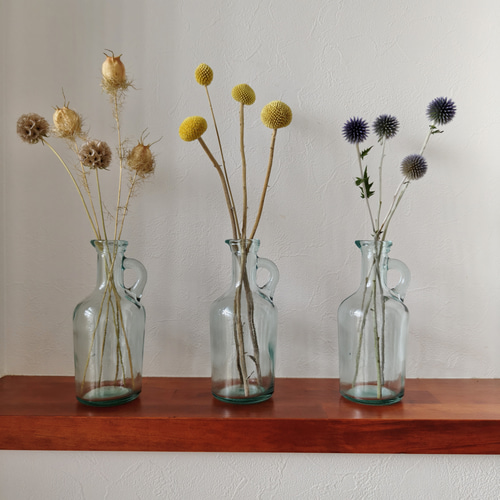 ハンドル付きガラスフラワーベース ハンドル付きフラワーべース | HANADEMOKAZAROW