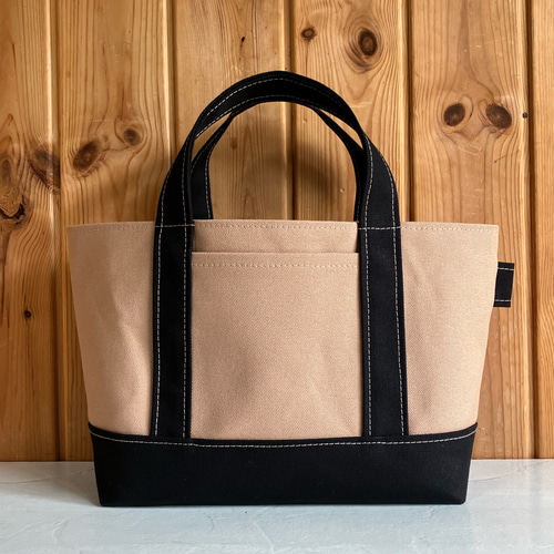 【A】帆布トートバッグ横長S＆横長SS＆横長ミニ order作品 帆布トートバッグ横長Sサイズ スキン×ブラック トートバッグ mou mou