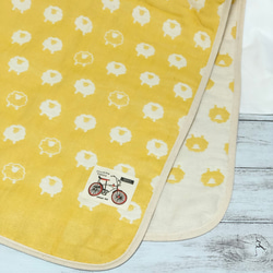 ふんわり六重織ガーゼのフェイスタオル ヒツジ イエロー fuwara バス