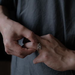 2コset) 無骨な 古木に咲いた ダイヤモンドの花 ペア リング シルバー925 3枚目の画像