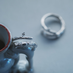 2コset) 無骨な 古木に咲いた ダイヤモンドの花 ペア リング シルバー925 6枚目の画像