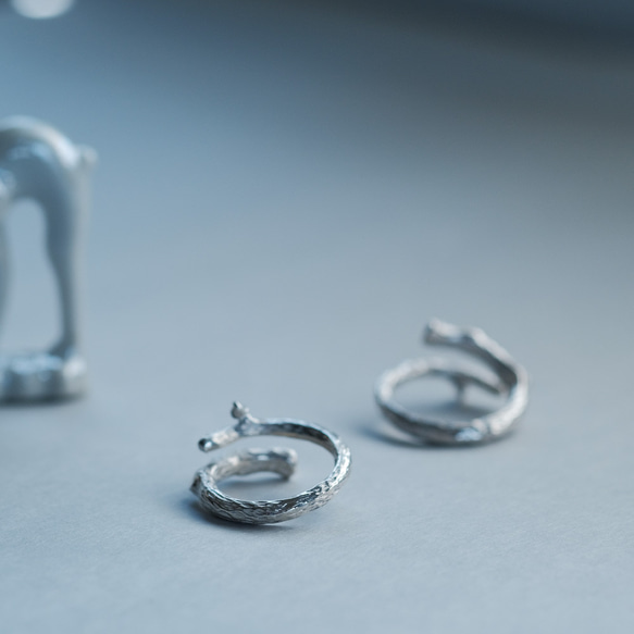 2コset) 無骨な 古木に咲いた ダイヤモンドの花 ペア リング シルバー925 7枚目の画像