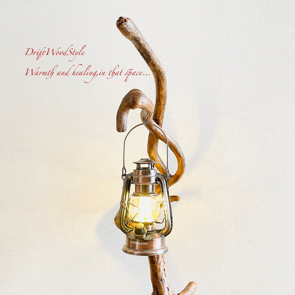 流木インテリア 芸術的にうねる枝の流木スタンド ランタンやエアプラントを飾れる置物 北欧 照明 木材 癒し N100 8枚目の画像