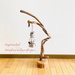 流木インテリア 芸術的にうねる枝の流木スタンド ランタンやエアプラントを飾れる置物 北欧 照明 木材 癒し N100 11枚目の画像