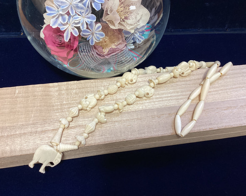 象牙調のハンドメイドアクセサリーセット ☆特価！在庫処分 象牙ネックレス ※A-110☆ ネックレス・ペンダント