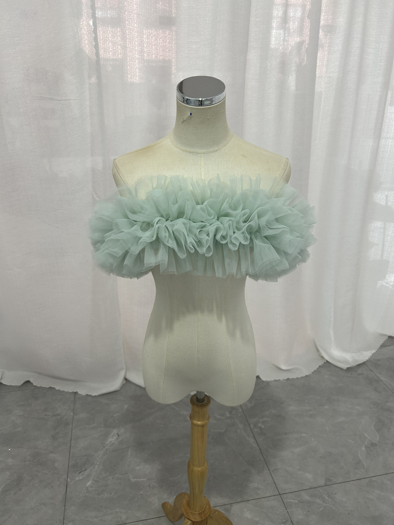 オフショルダー ライトグリーン 編み上げ 可愛い オーダーメイド可能 披露宴