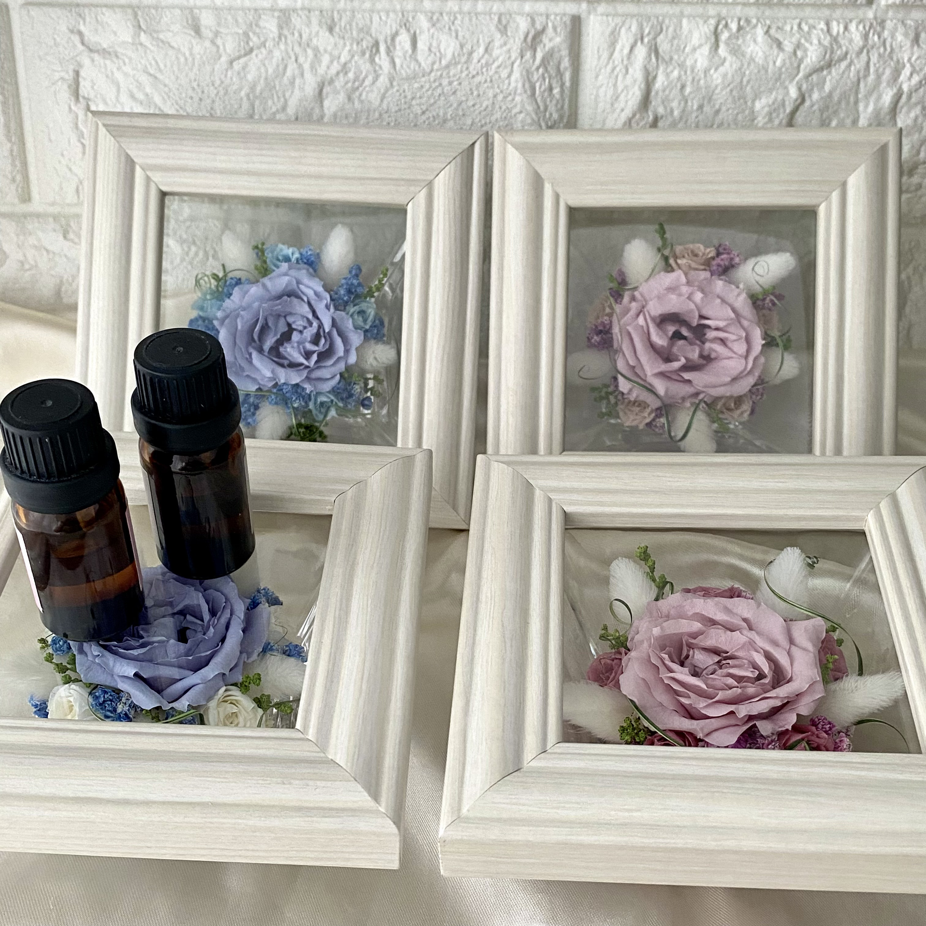 ガラスケースアレンジメント/ プリザーブドフラワー　ガラスケース　小物置き　贈り物　記念日　お祝い